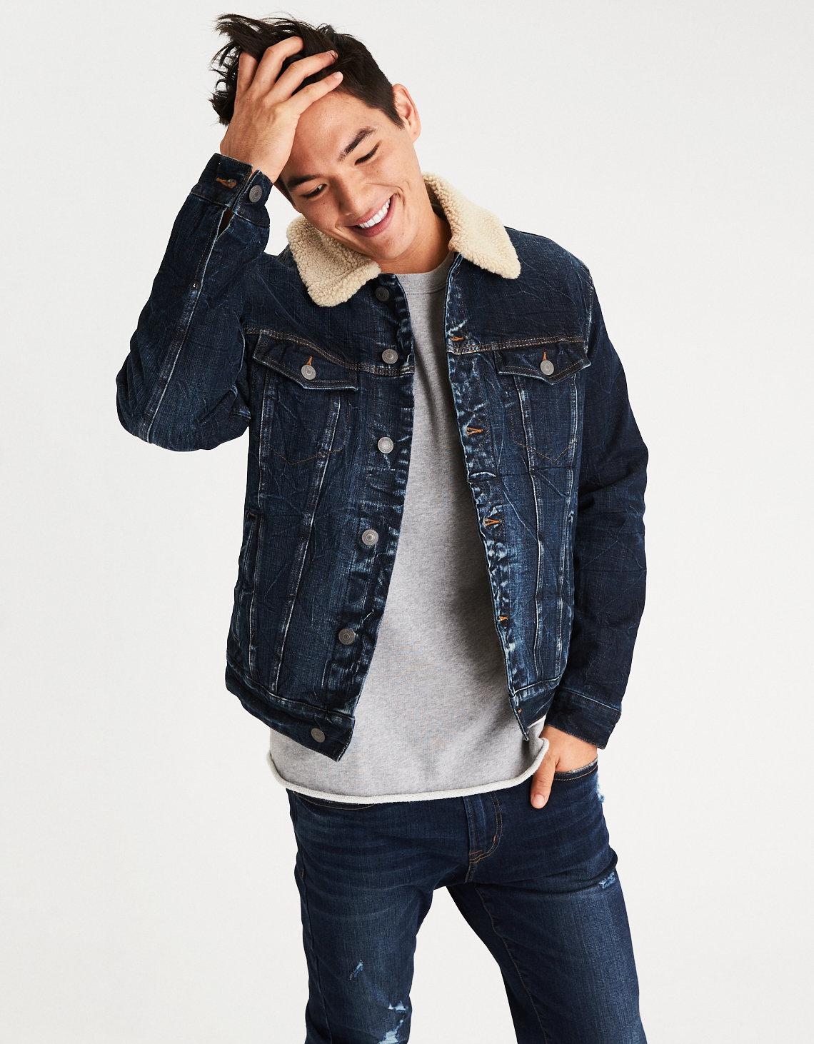 sherpa denim jacket american eagle