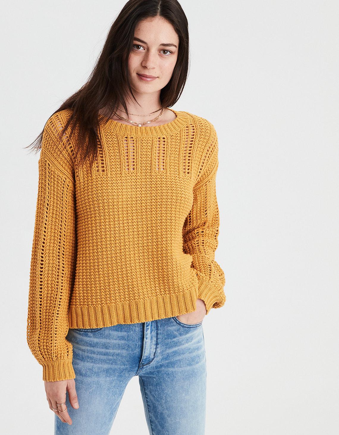 yellow american eagle sweater