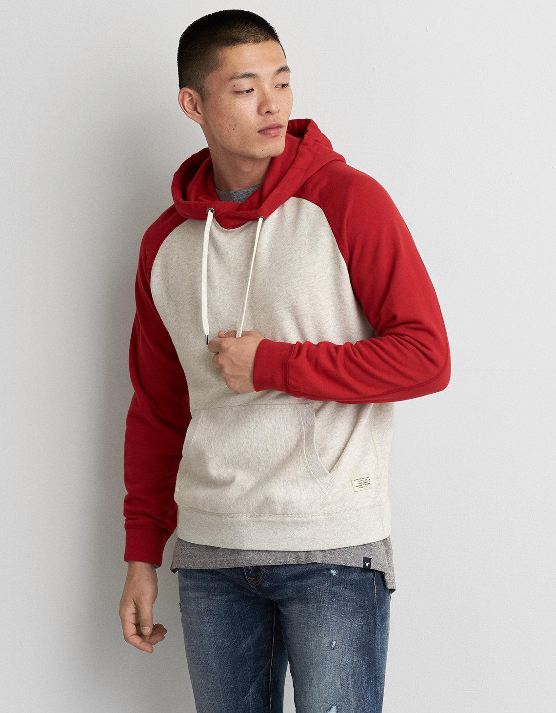 red and white hoodie mens