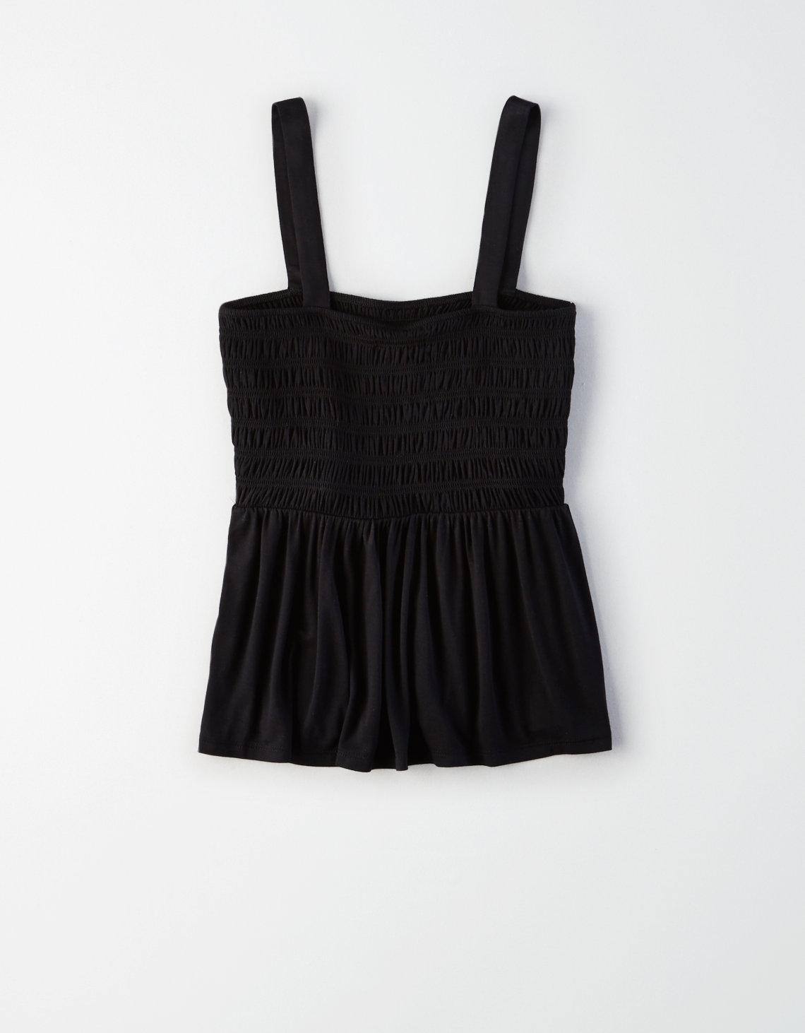 smocked babydoll tank top