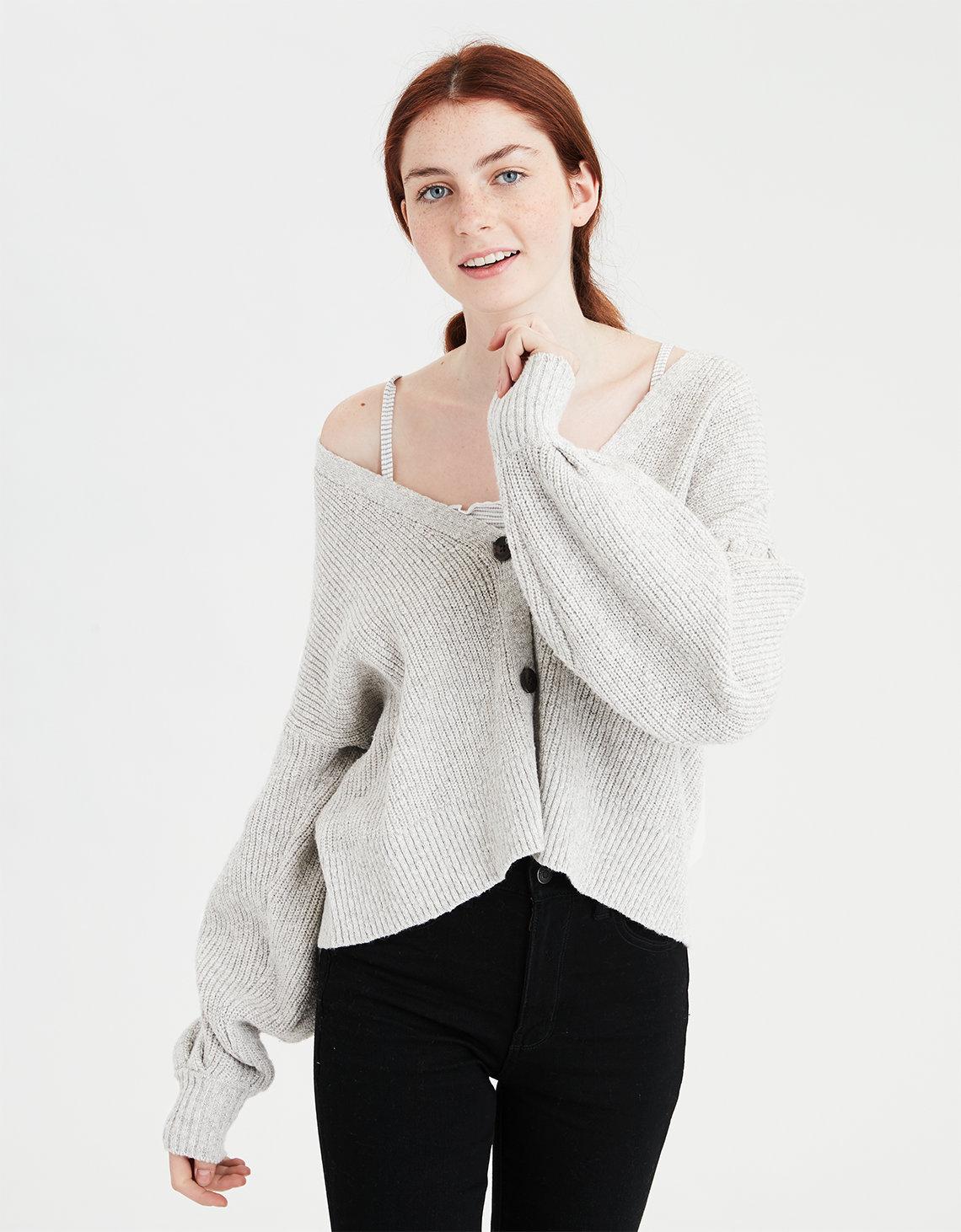 cropped baggy cardigan