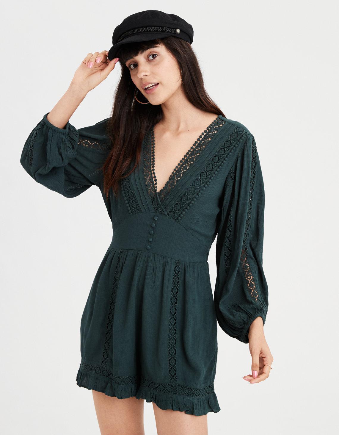 american eagle green jumpsuit