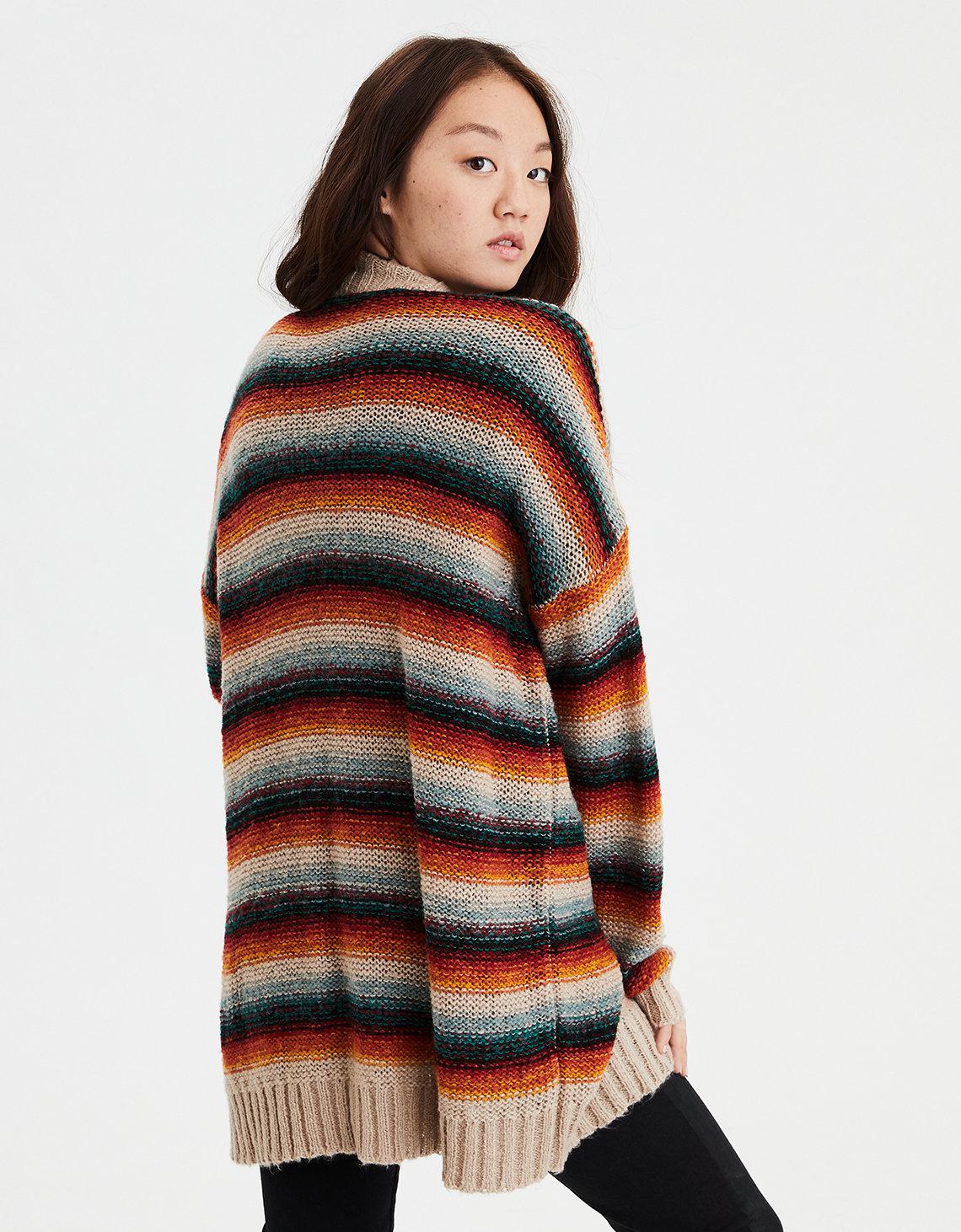 multi stripe cardigan