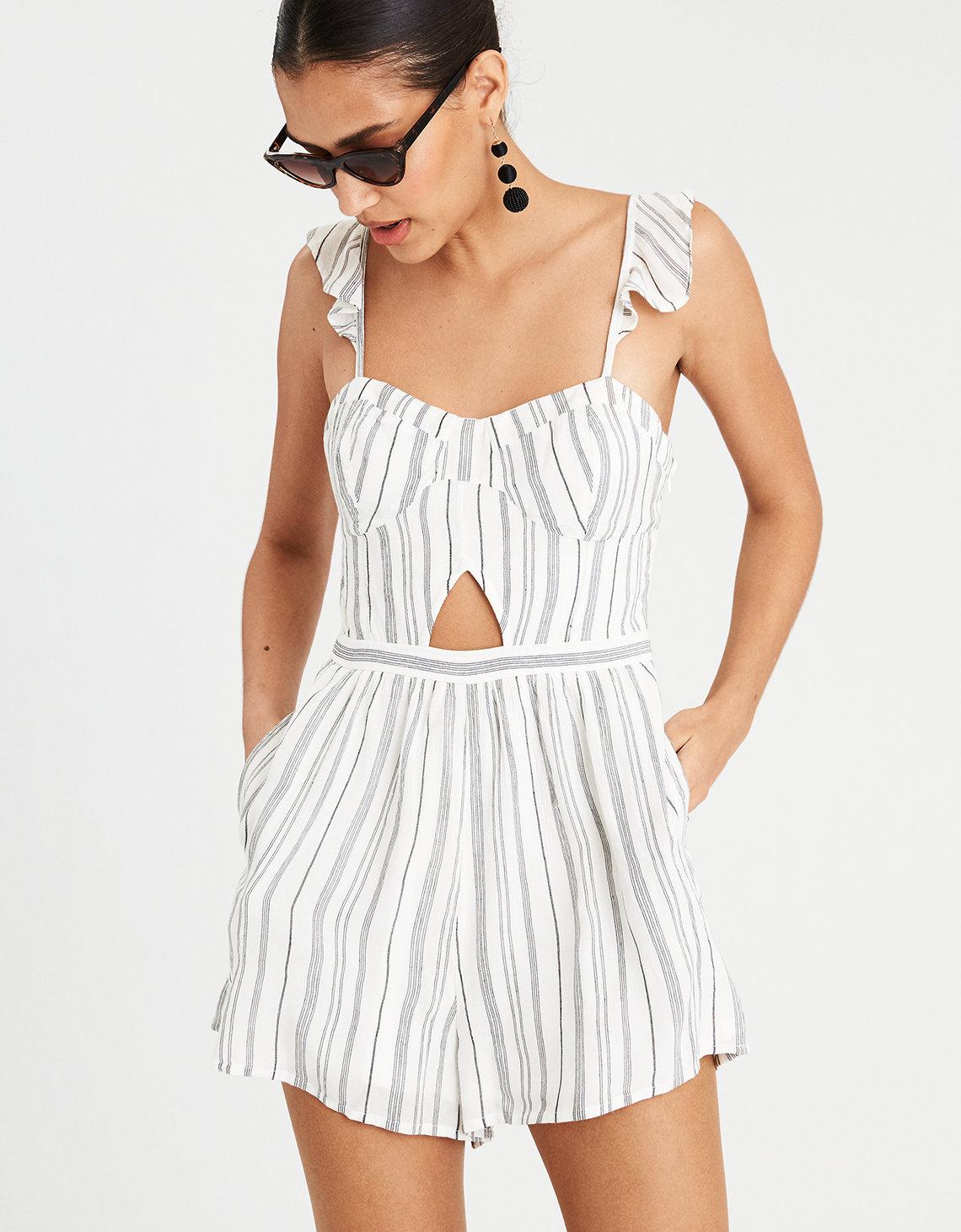 american eagle white romper