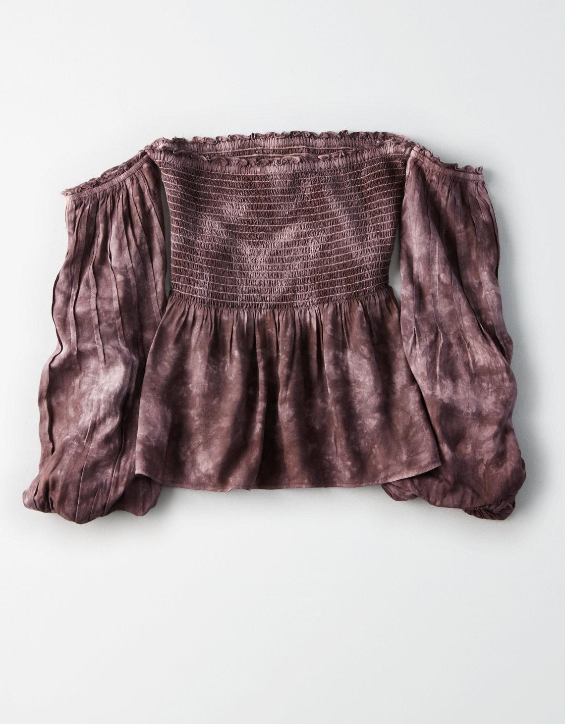 american eagle smocked off the shoulder top