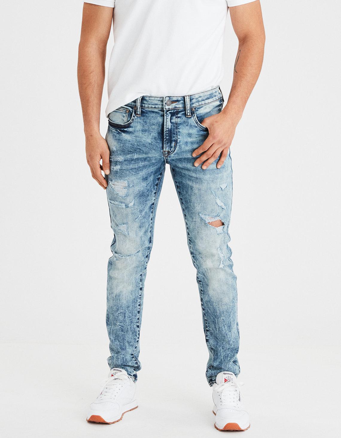 american eagle mens ripped skinny jeans