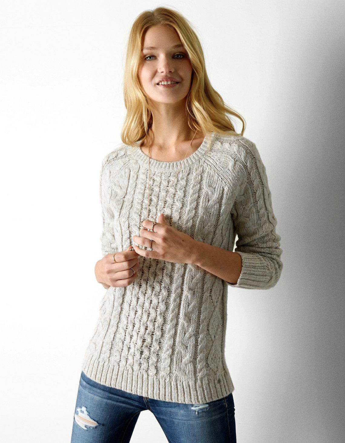 aerie cable knit sweater