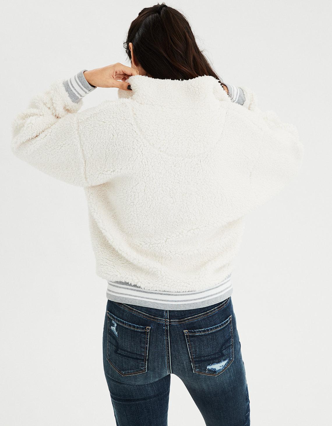 american eagle fuzzy teddy sherpa