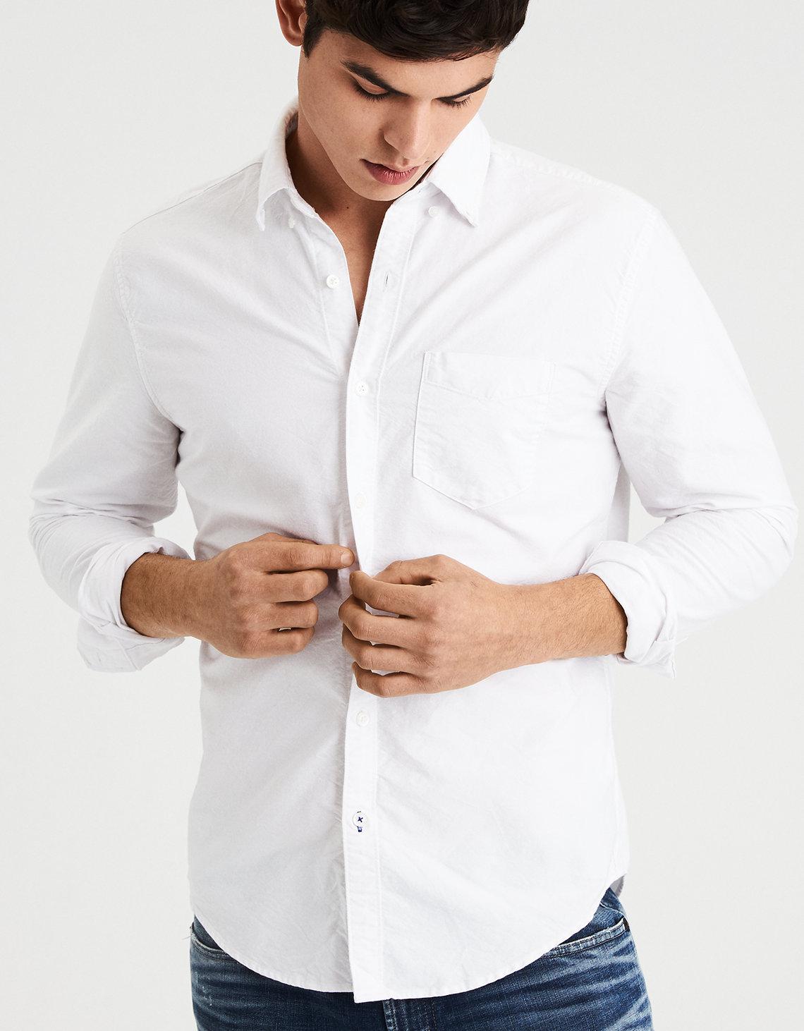 white button up oxford shirt