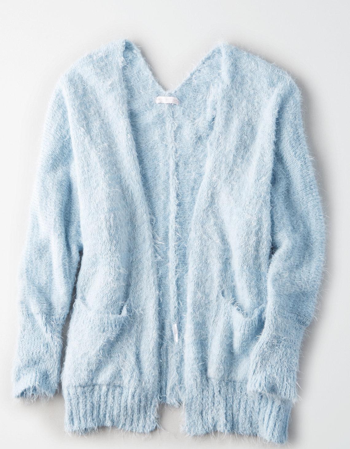 baby blue fluffy cardigan