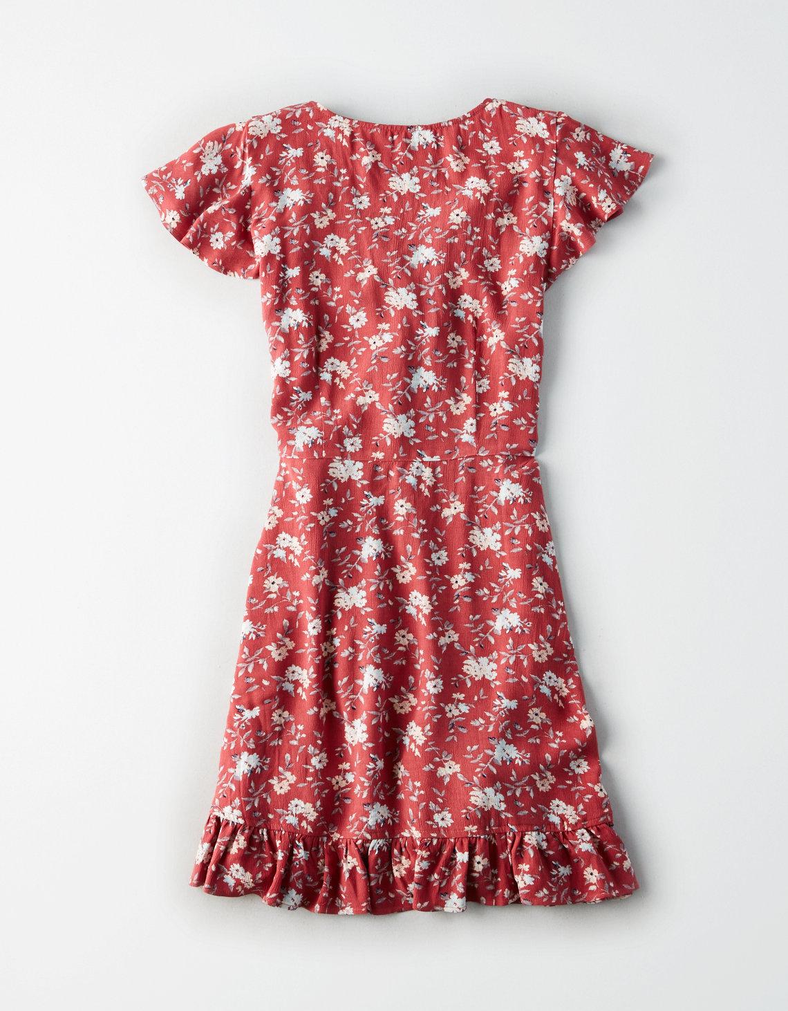 american eagle red floral dress