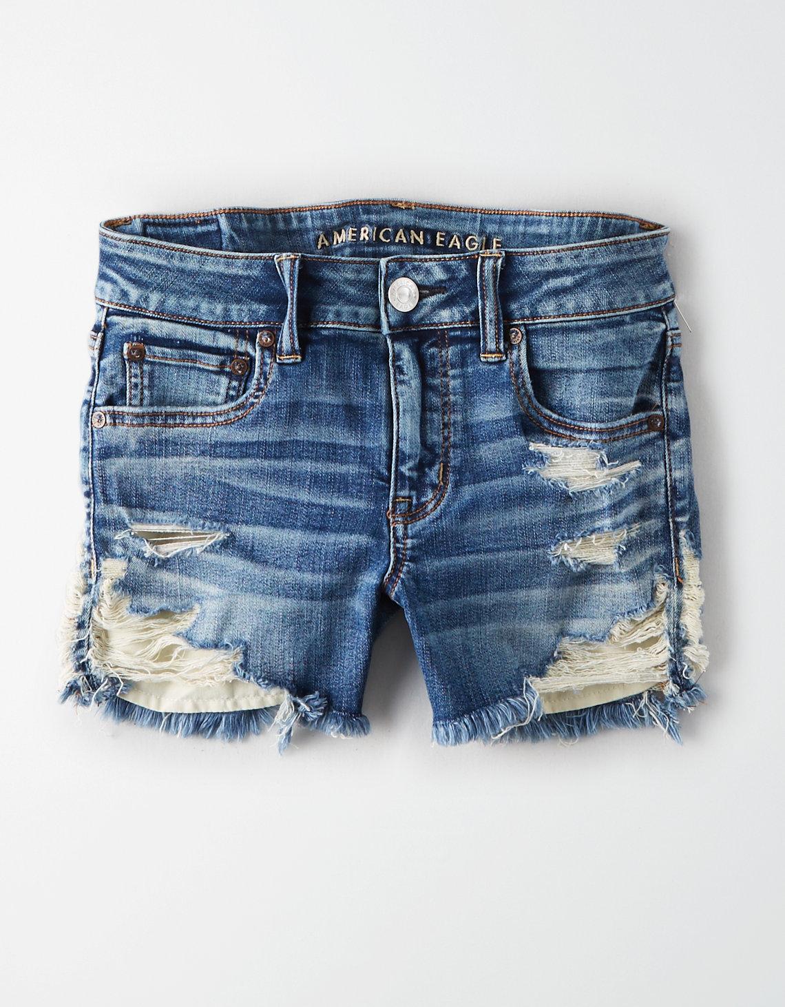ae next level denim midi short for Sale 