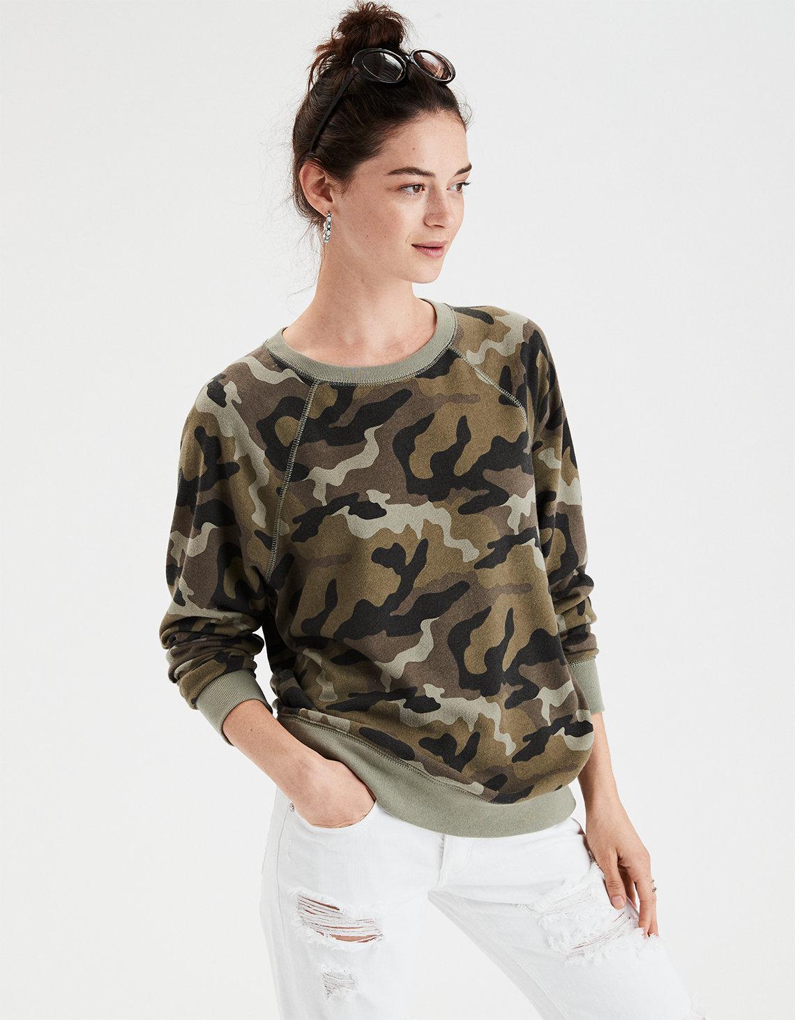 camo sweatshirt american eagle