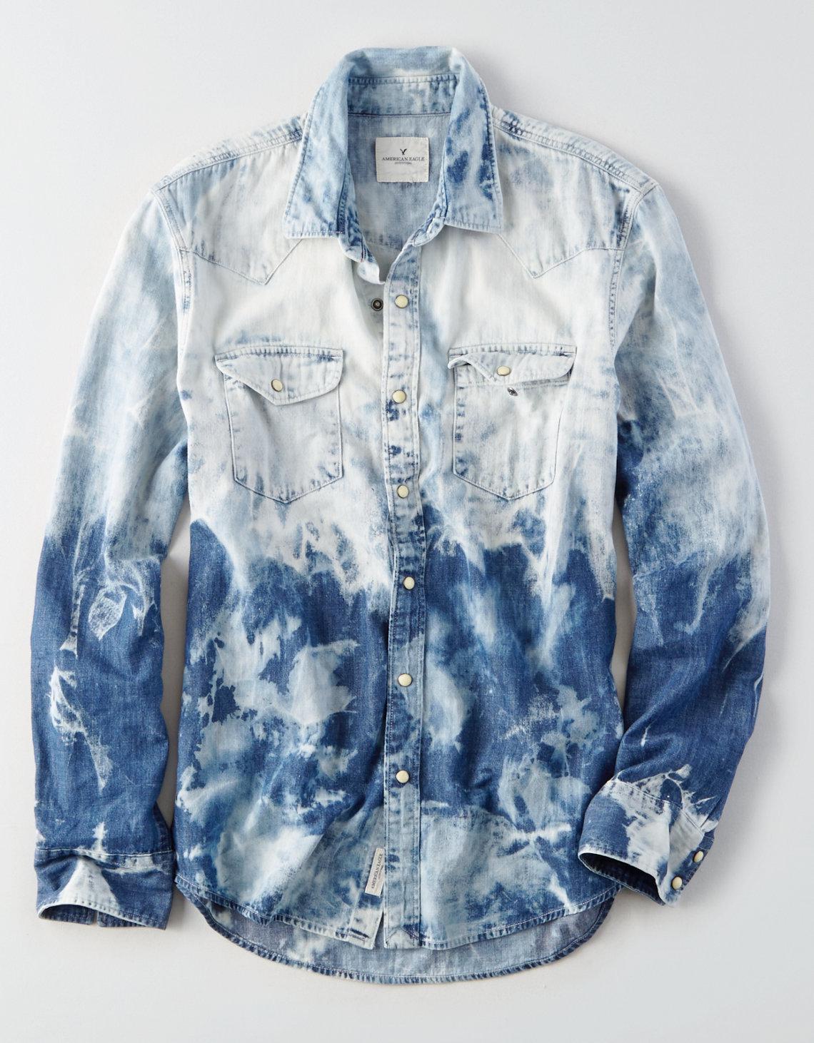 bleached denim shirt