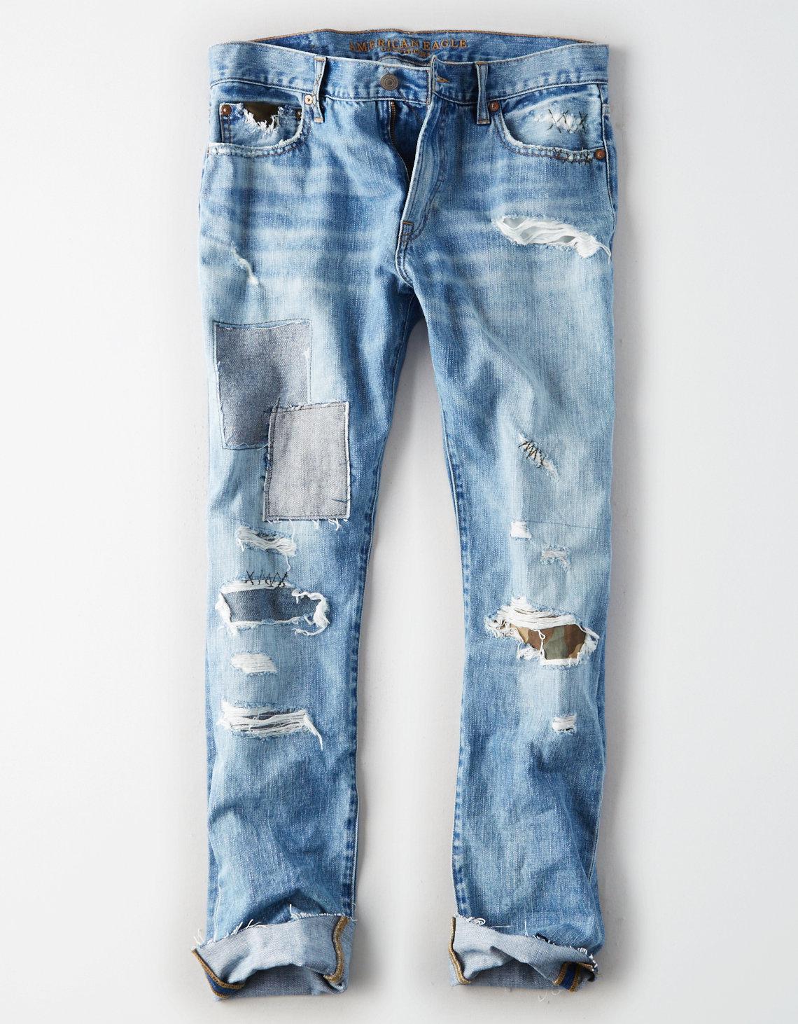american eagle mens ripped skinny jeans