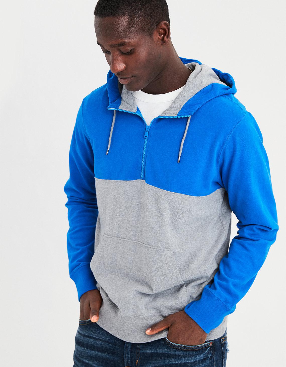 ae colorblock half zip hoodie