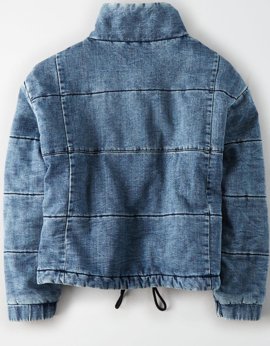 american eagle denim puffer jacket