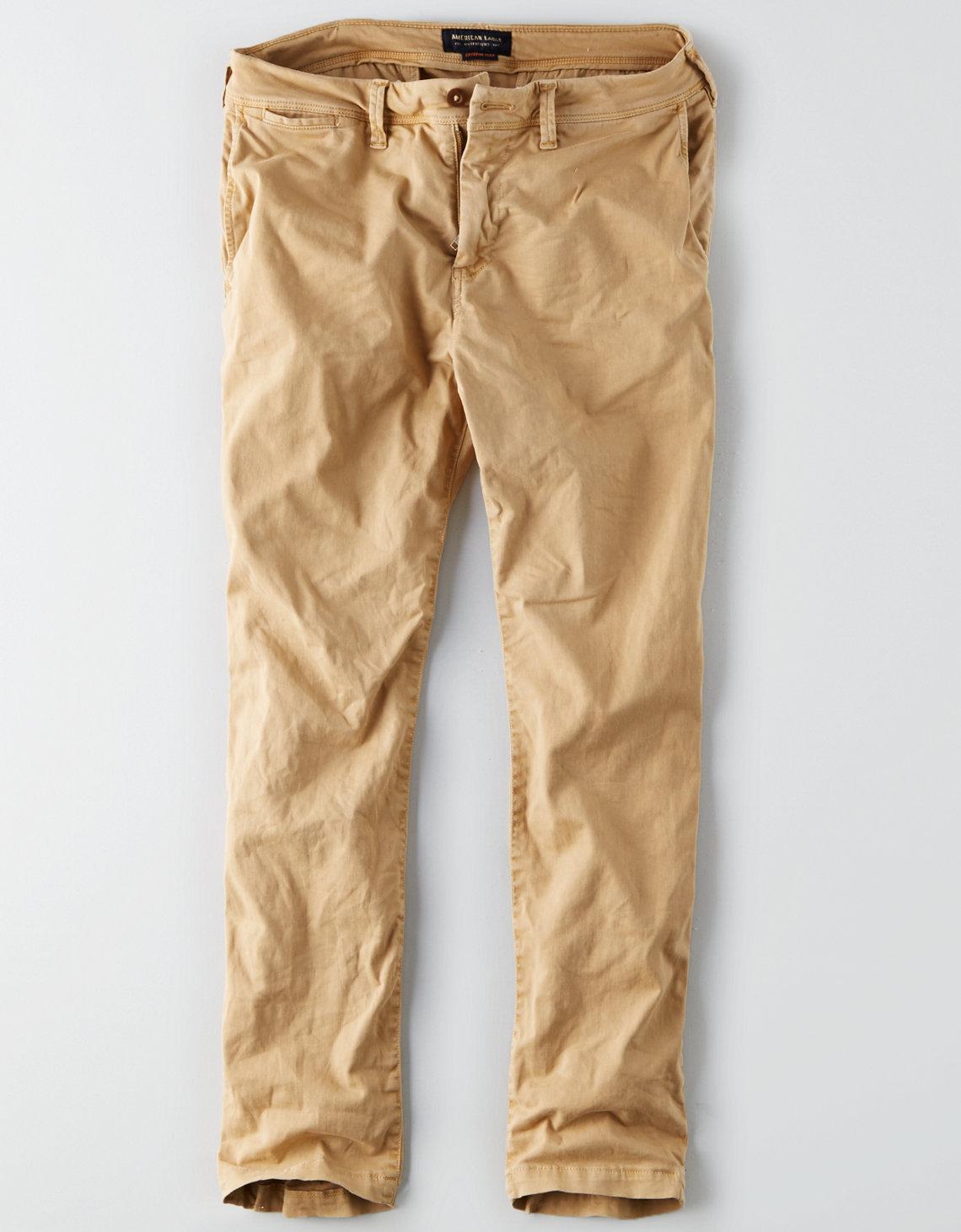ae extreme flex slim straight khaki pant