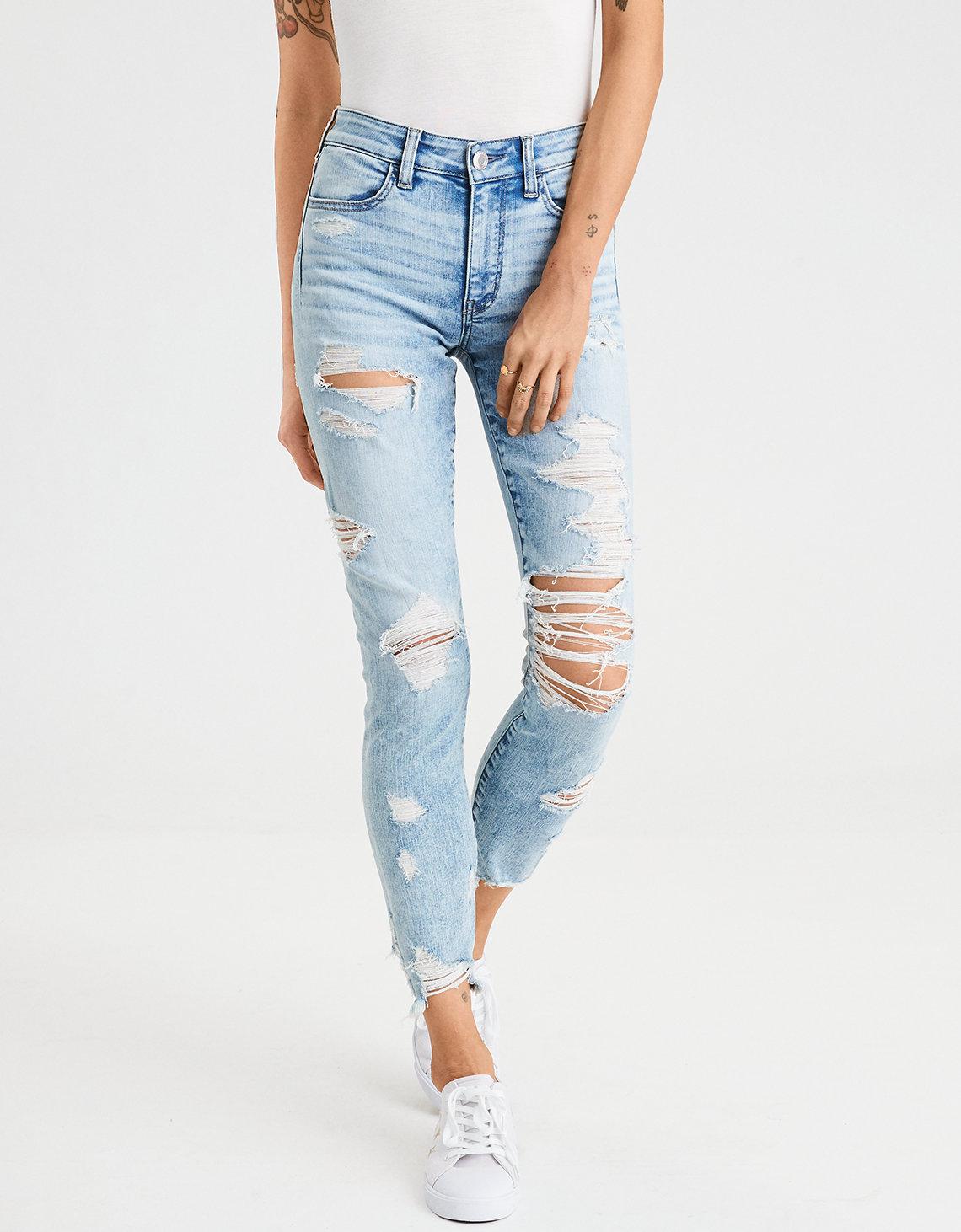 american eagle high rise jegging crop