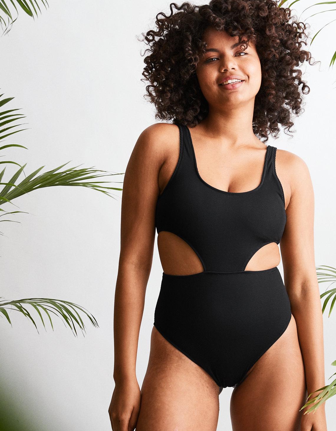 american eagle black one piece swimsuit