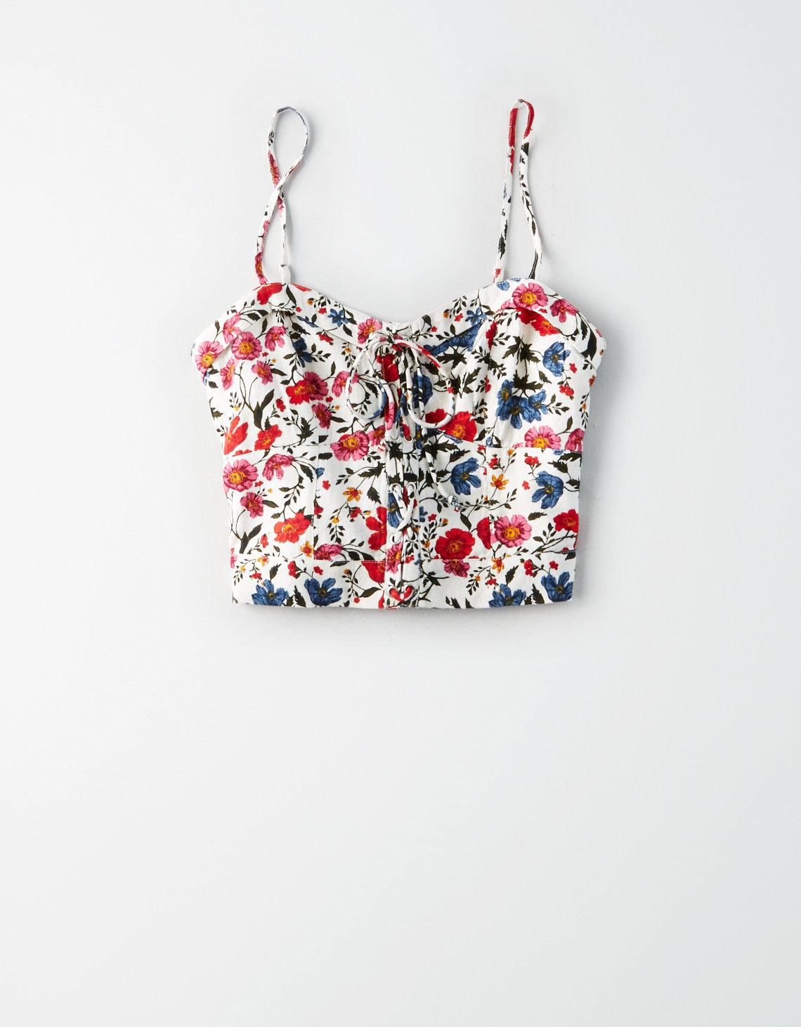 floral bralette crop top