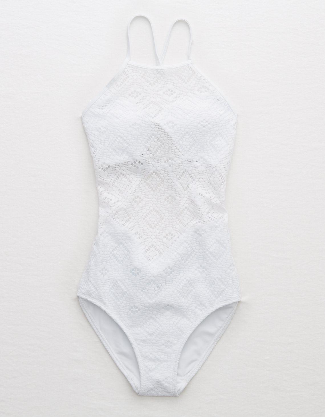 aerie crochet one piece swimsuit
