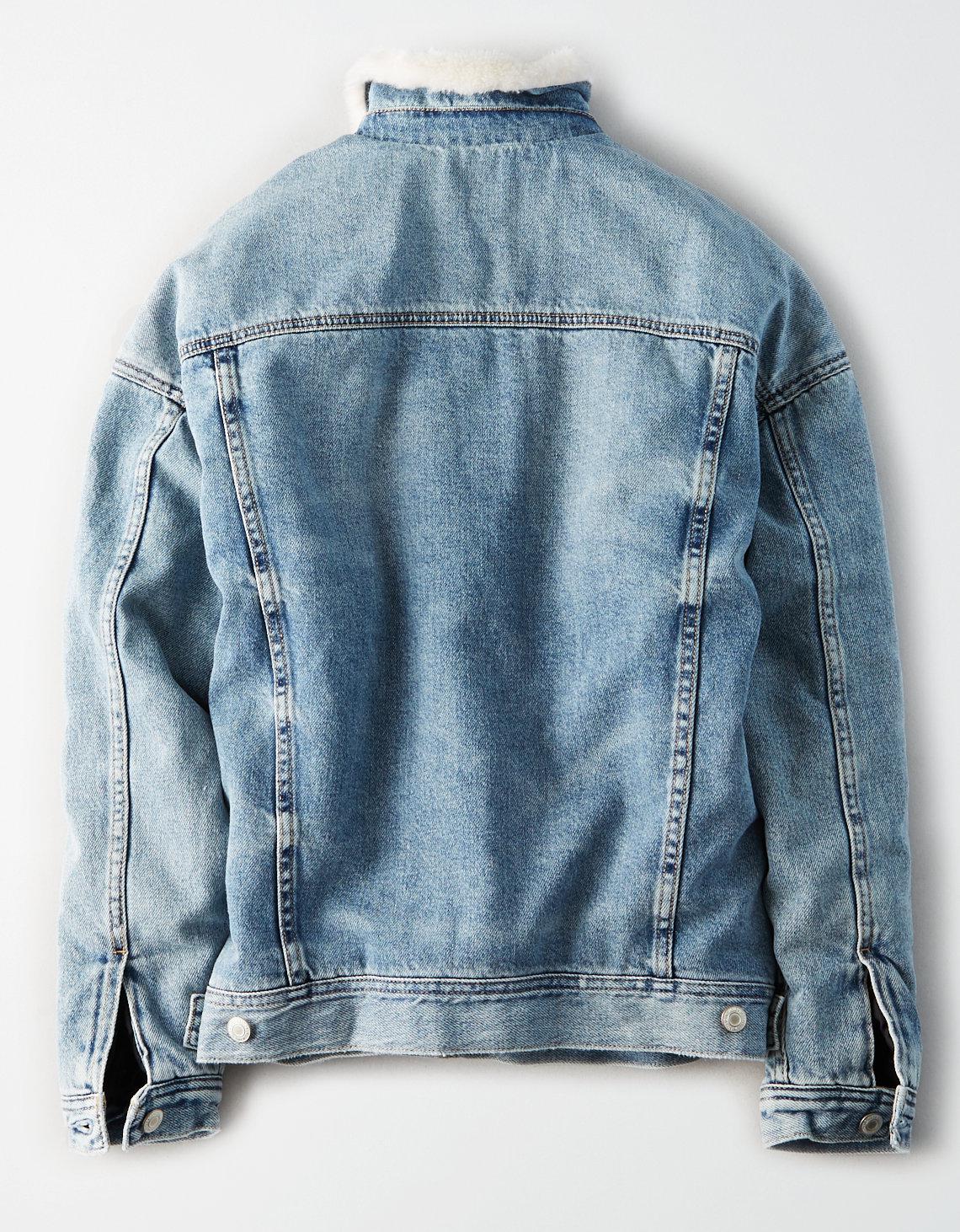 american eagle fur jean jacket