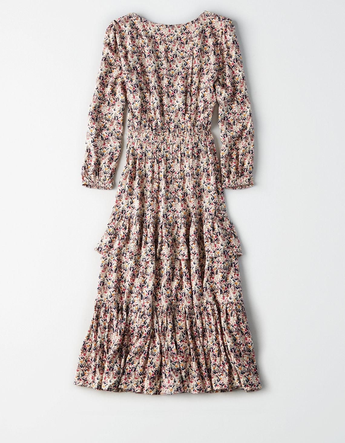 aerie tiered midi dress