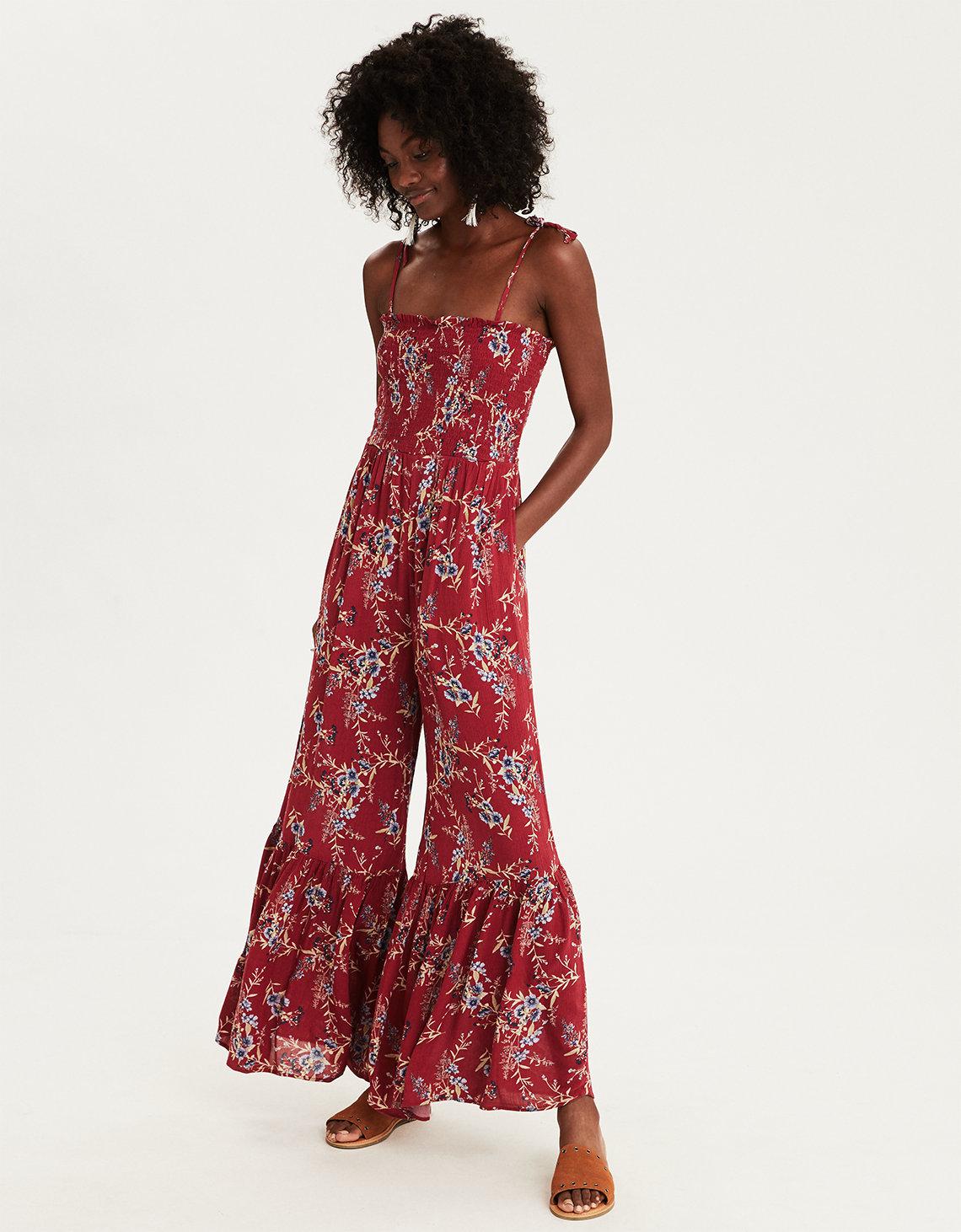 american eagle red jumpsuit