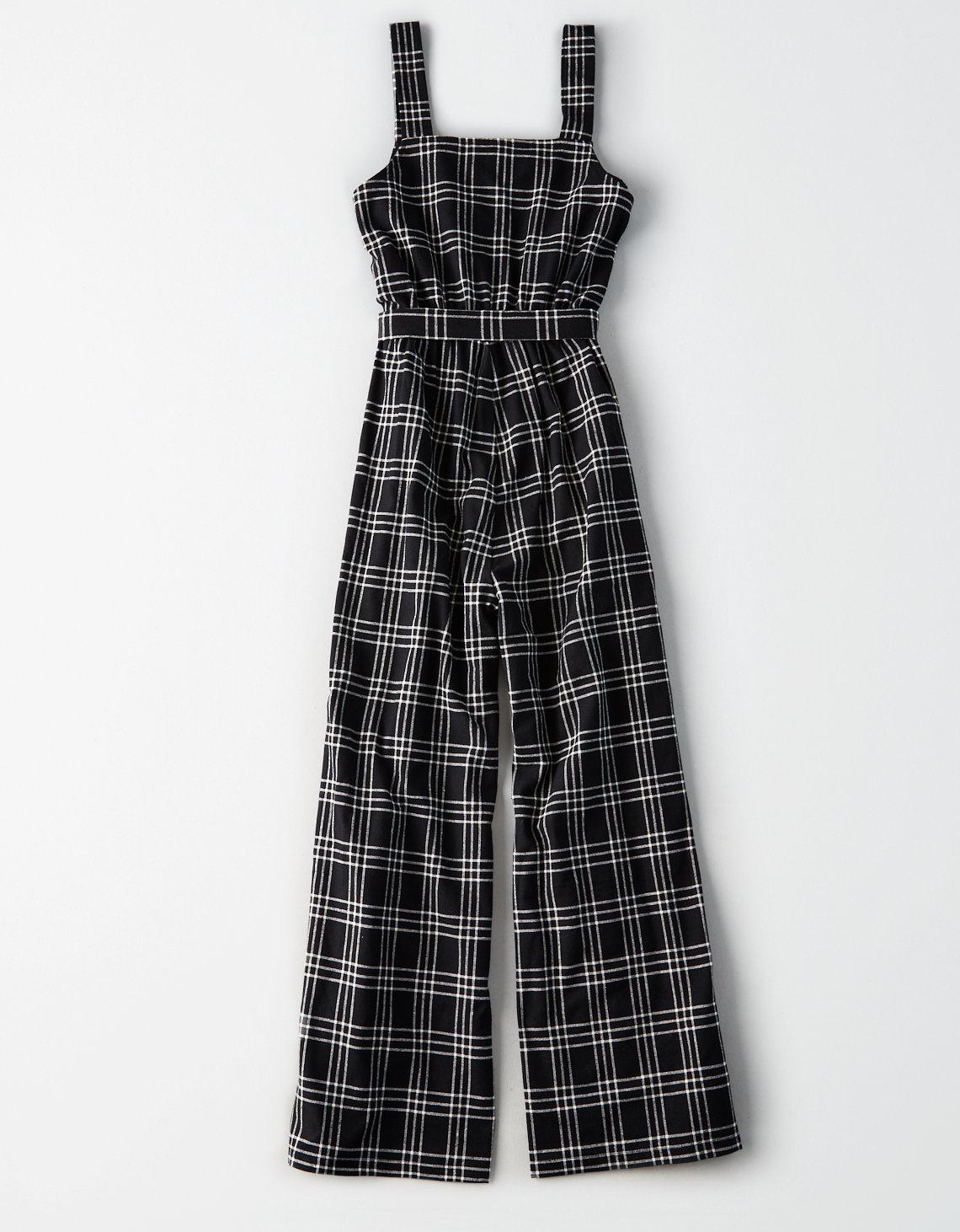 american eagle plaid jumpsuit
