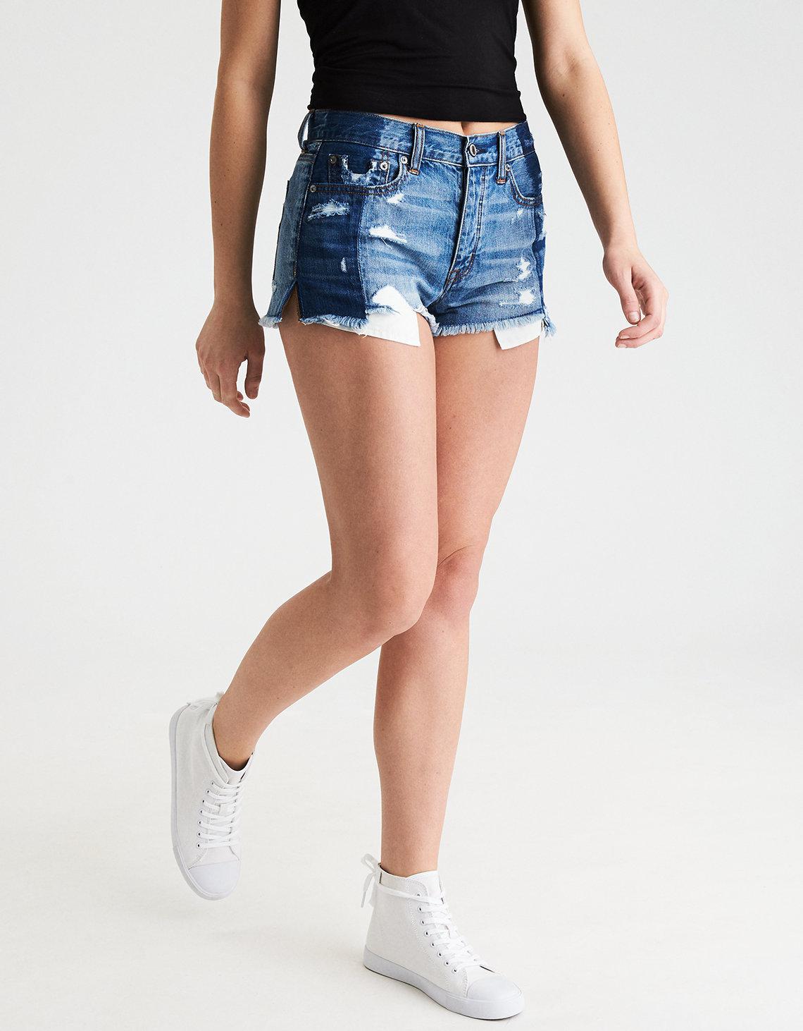 american eagle high waisted jean shorts