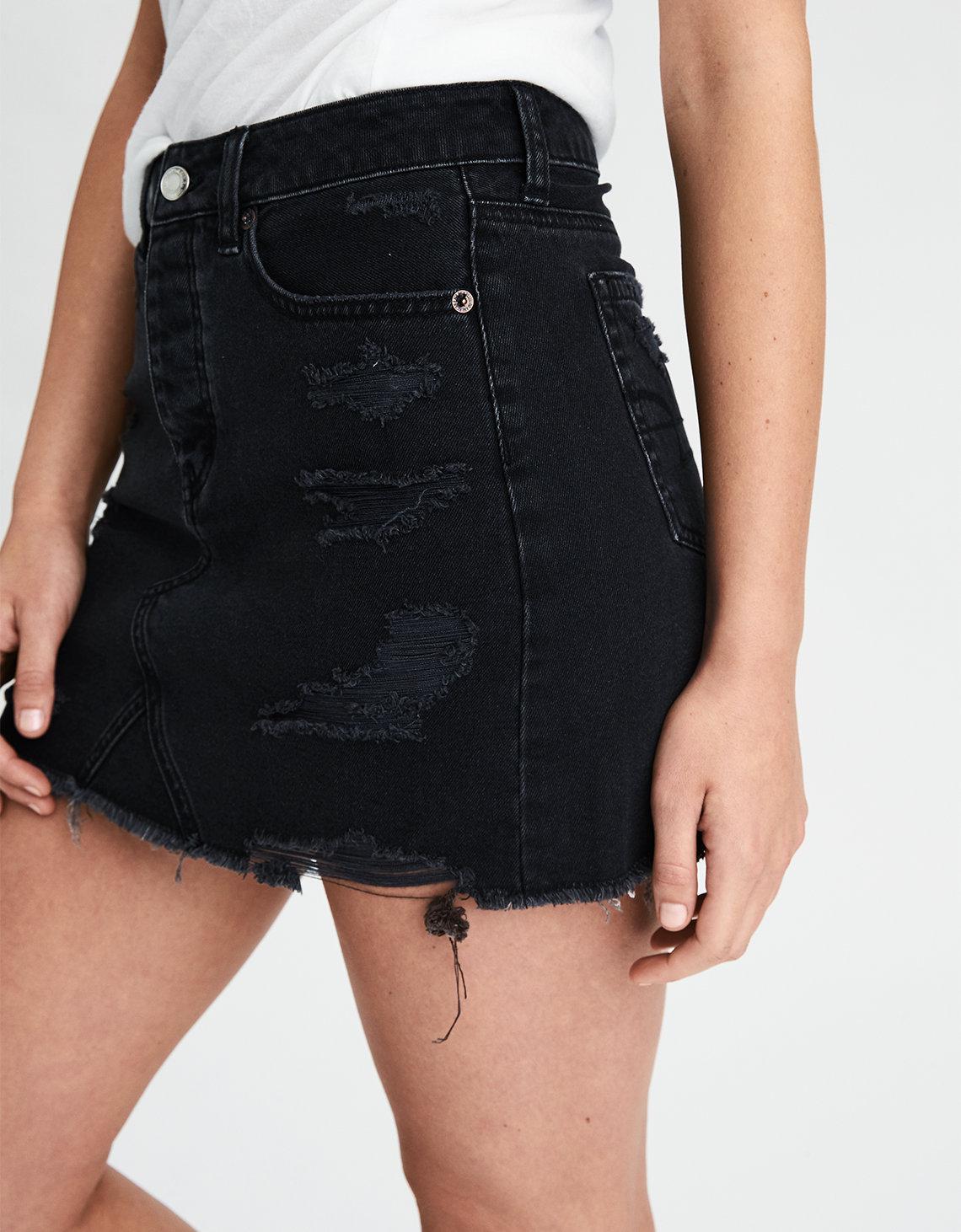 black jean skirt american eagle