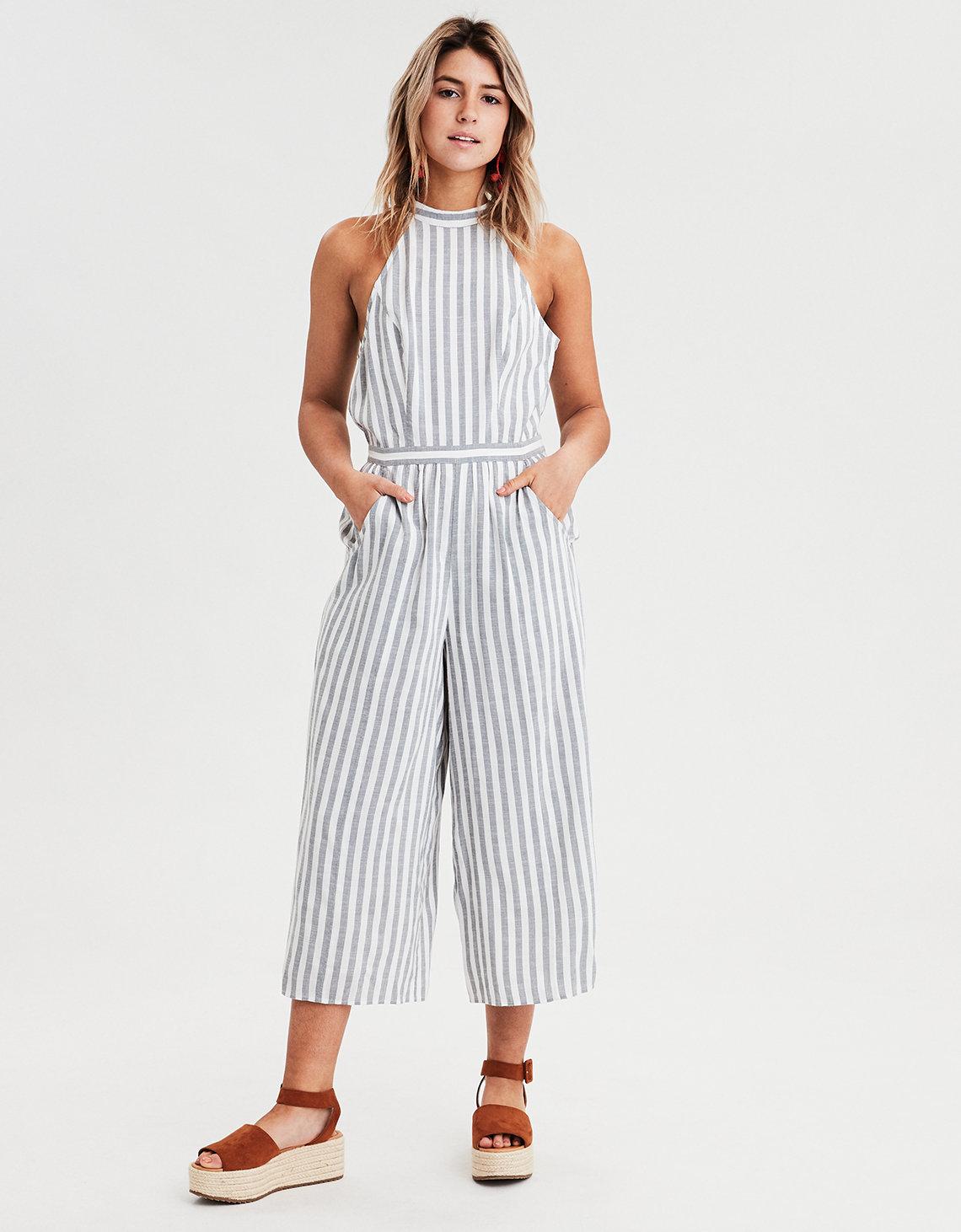 ae striped jumpsuit