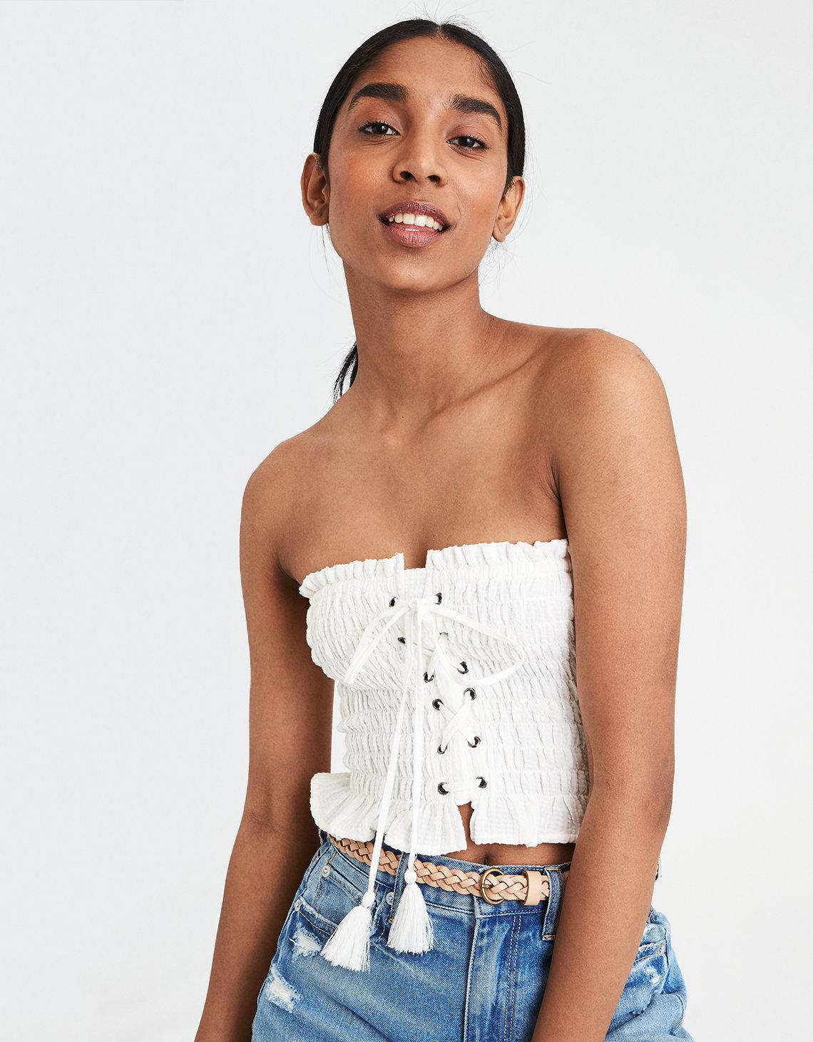 ae smocked tube top