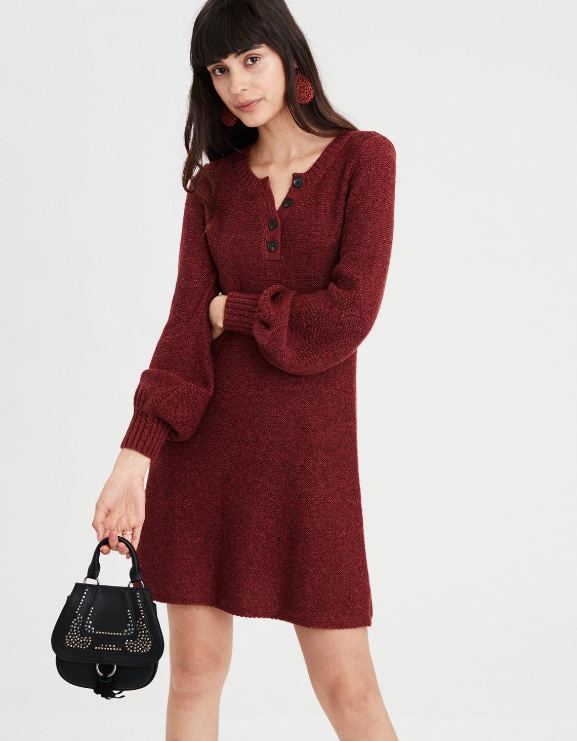 henley sweater dress