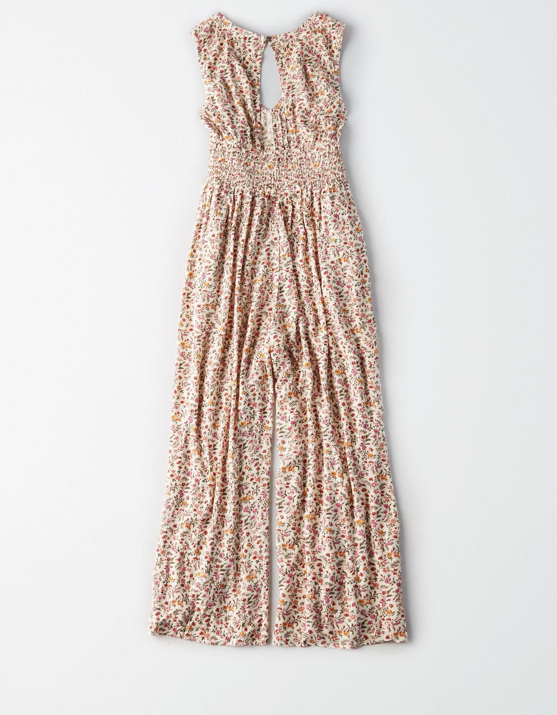 ae button front jumpsuit