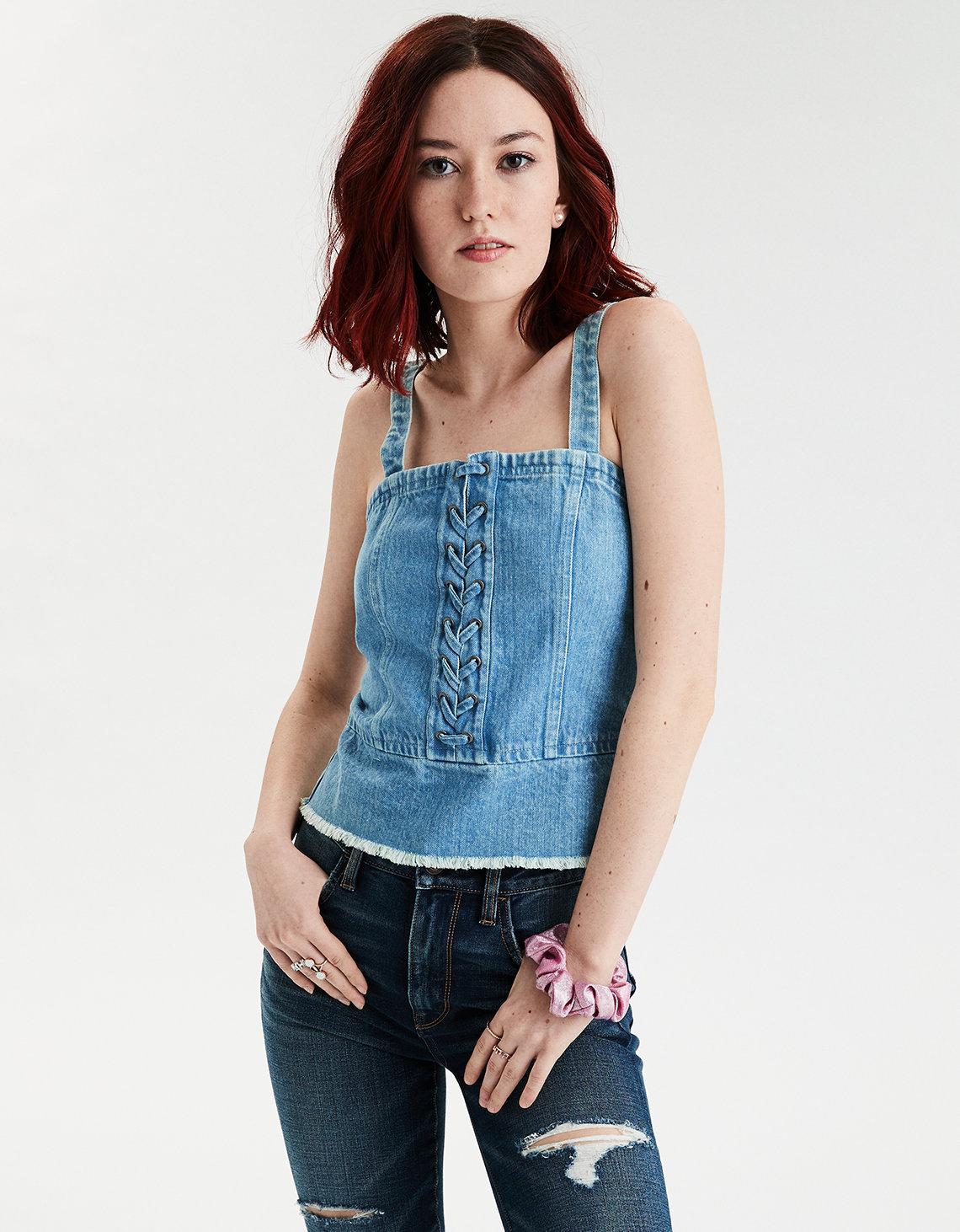 american eagle denim top