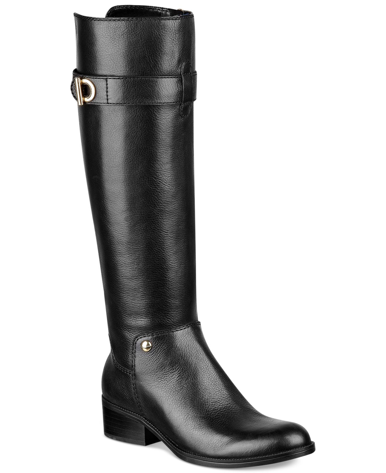 wide calf leather riding boot