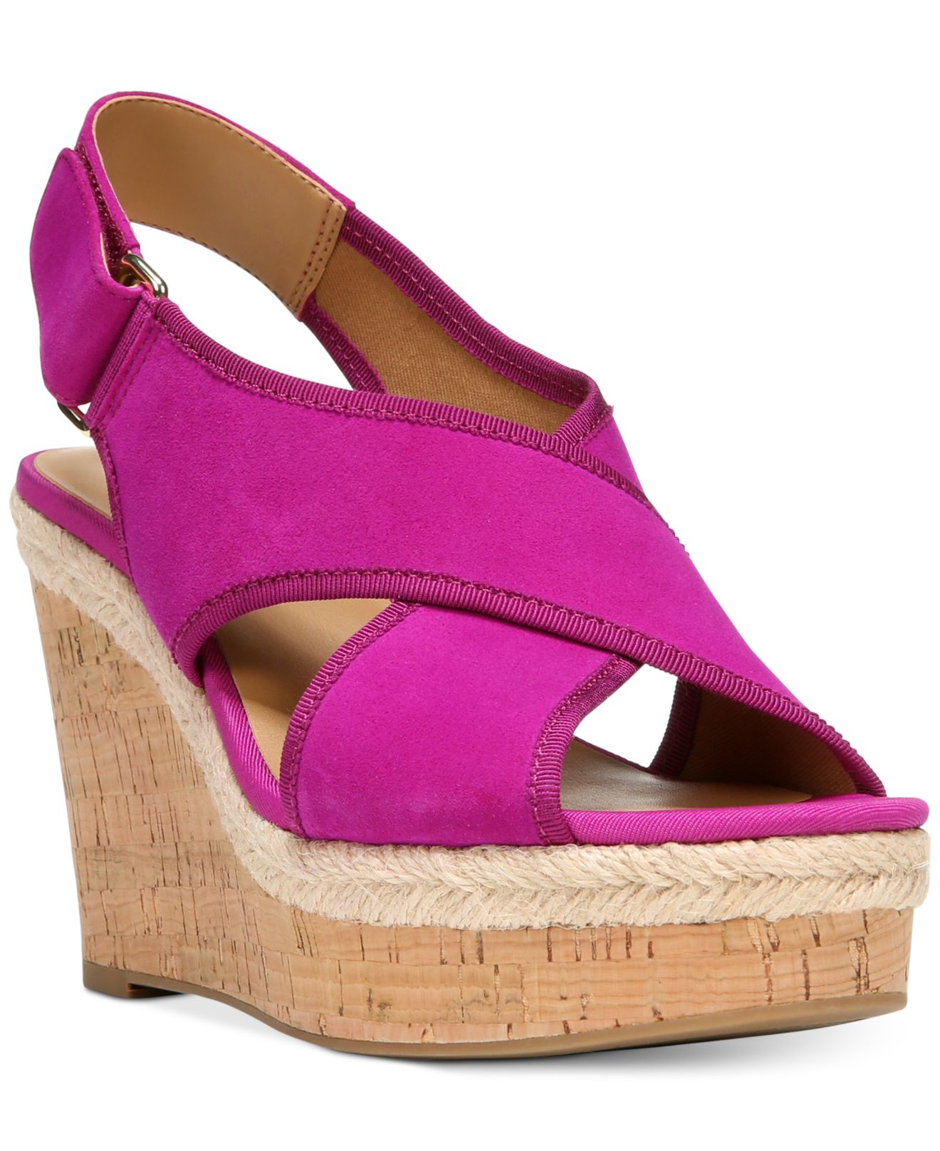 fuschia pink wedge shoes