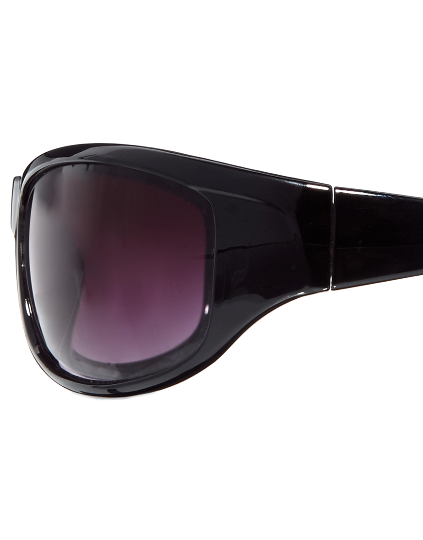 ASOS Wrap Around Sunglasses in Black for Men | Lyst