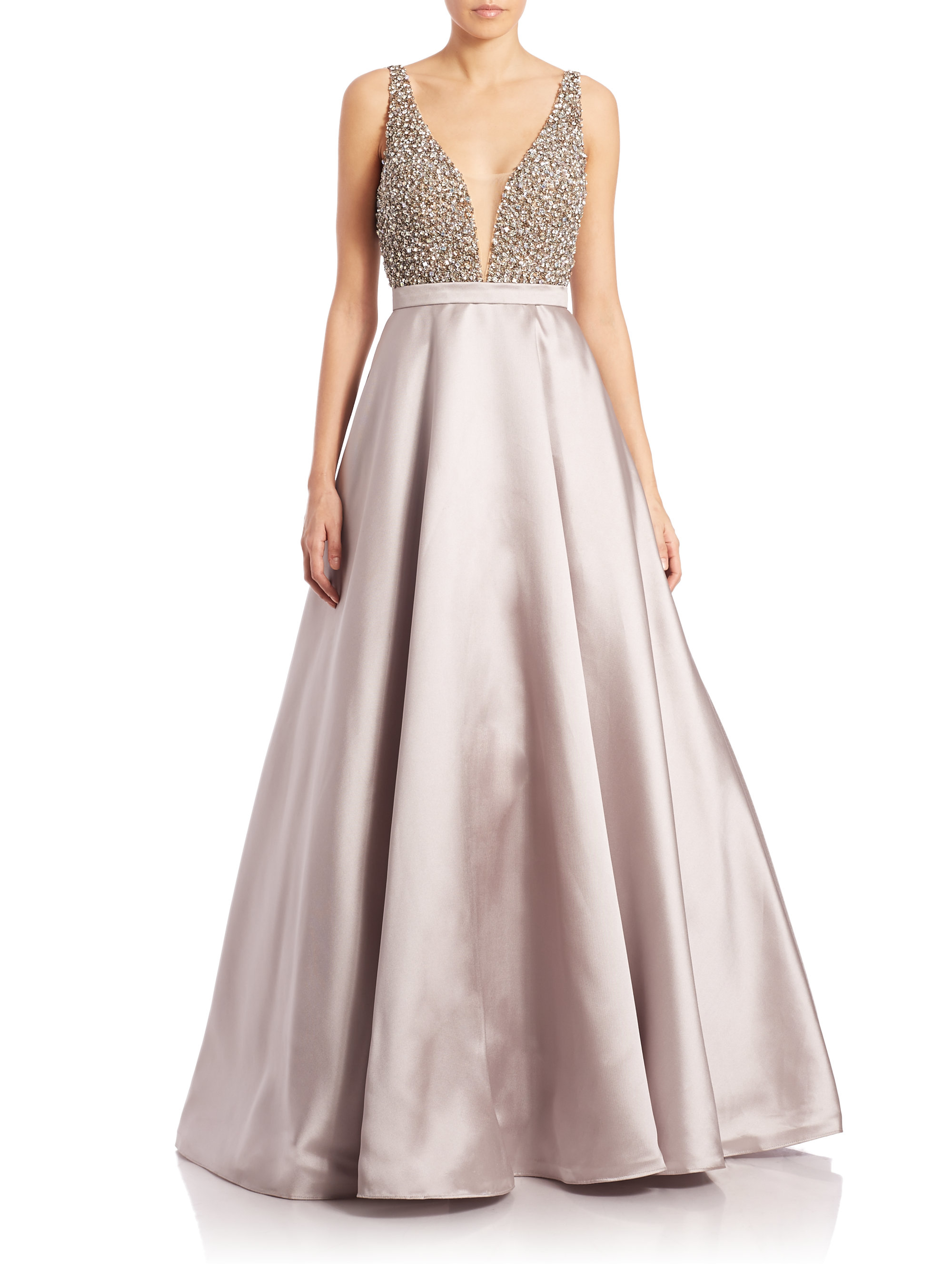 gown in silver colour