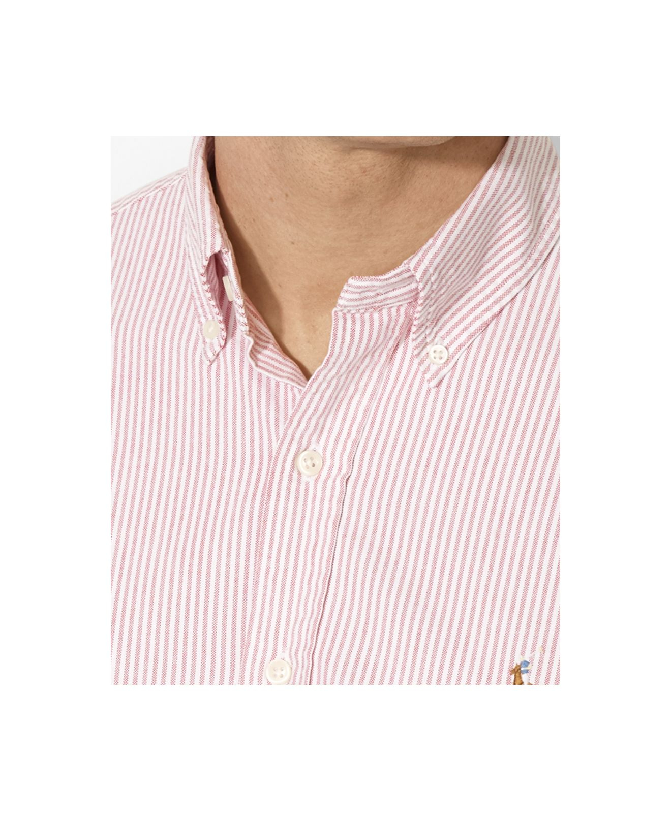 pink striped oxford shirt