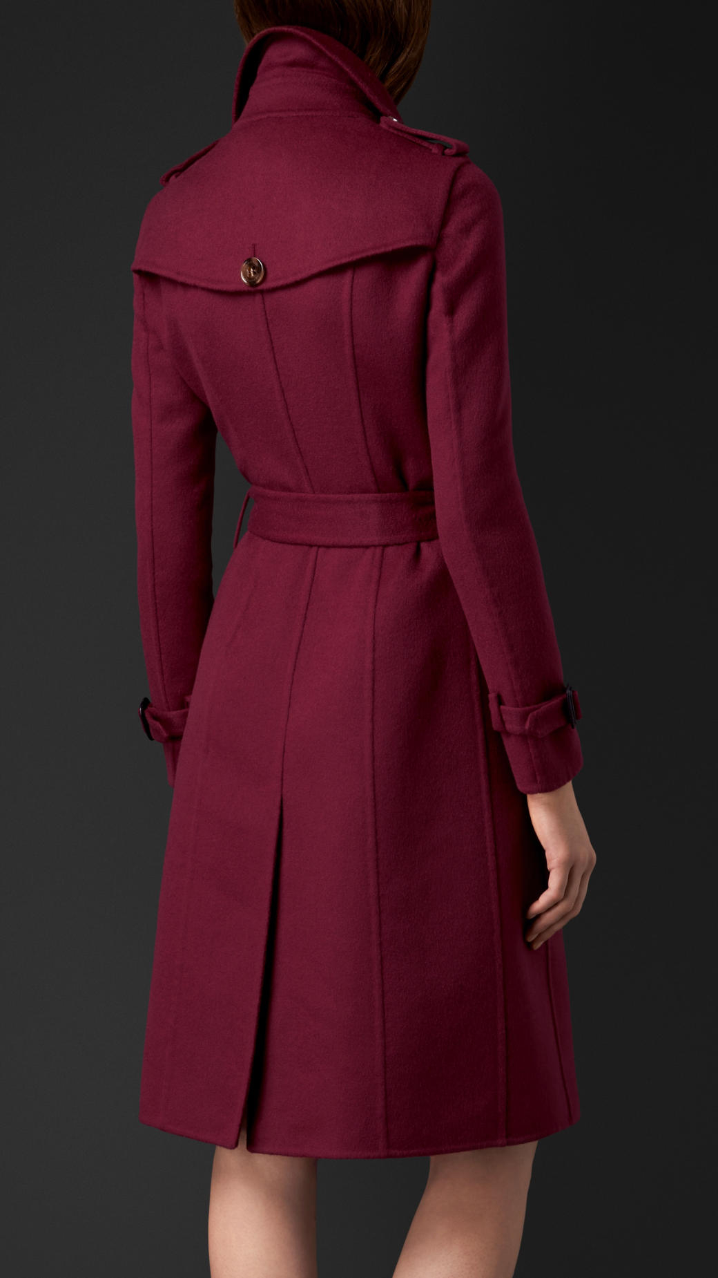 Burberry Cashmere Trench Coat in Magenta Pink (Purple) - Lyst