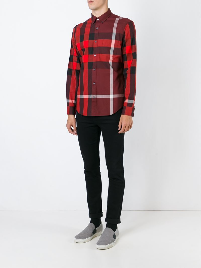 burberry brit red shirt