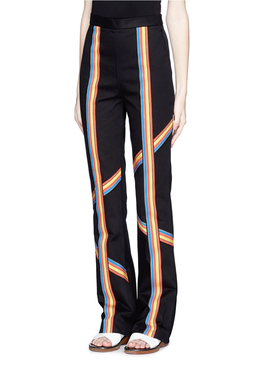 black pants with rainbow stripe