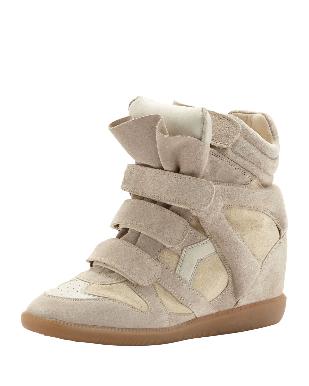 beige wedge sneakers
