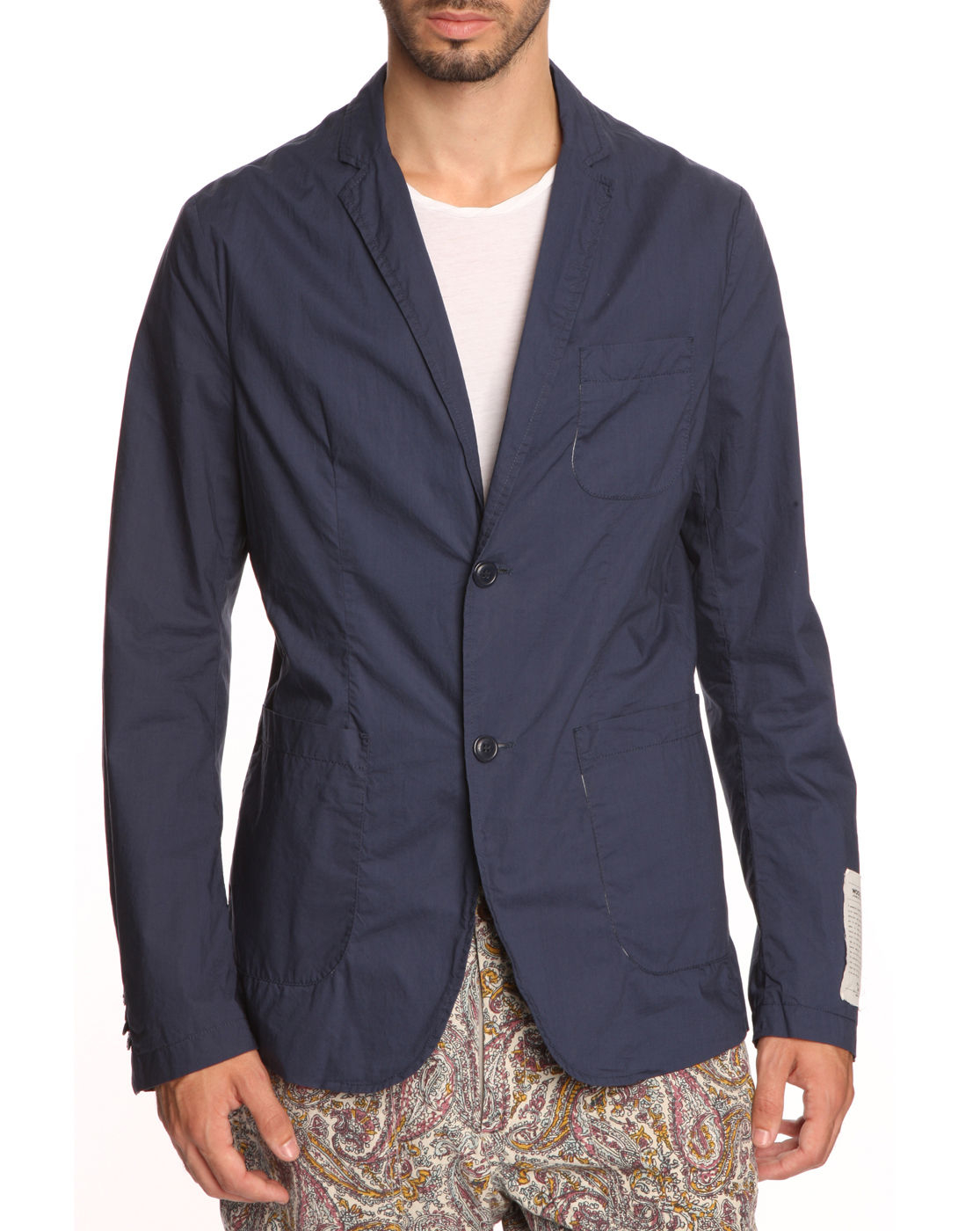 Woolrich 2 Buttons Blue Poplin Jacket in Blue for Men Lyst