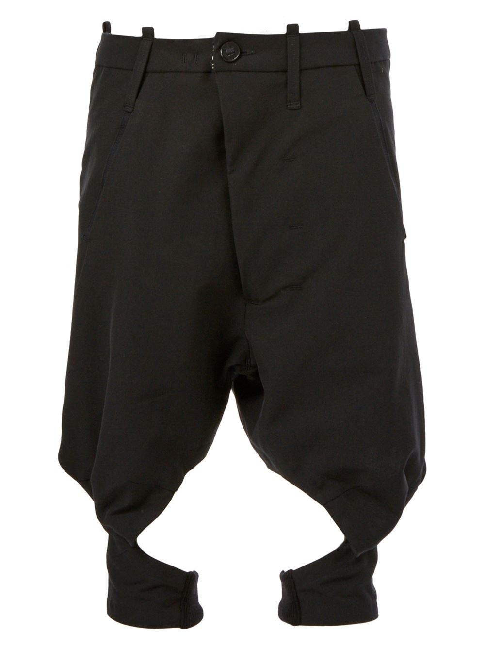 Boris Bidjan Saberi Cut Out Detail Drop Crotch Shorts in Black for Men ...