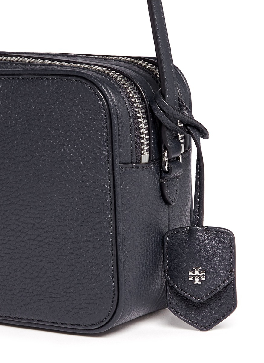 Tory Burch 'robinson' Double Zip Leather Crossbody Bag in Blue | Lyst