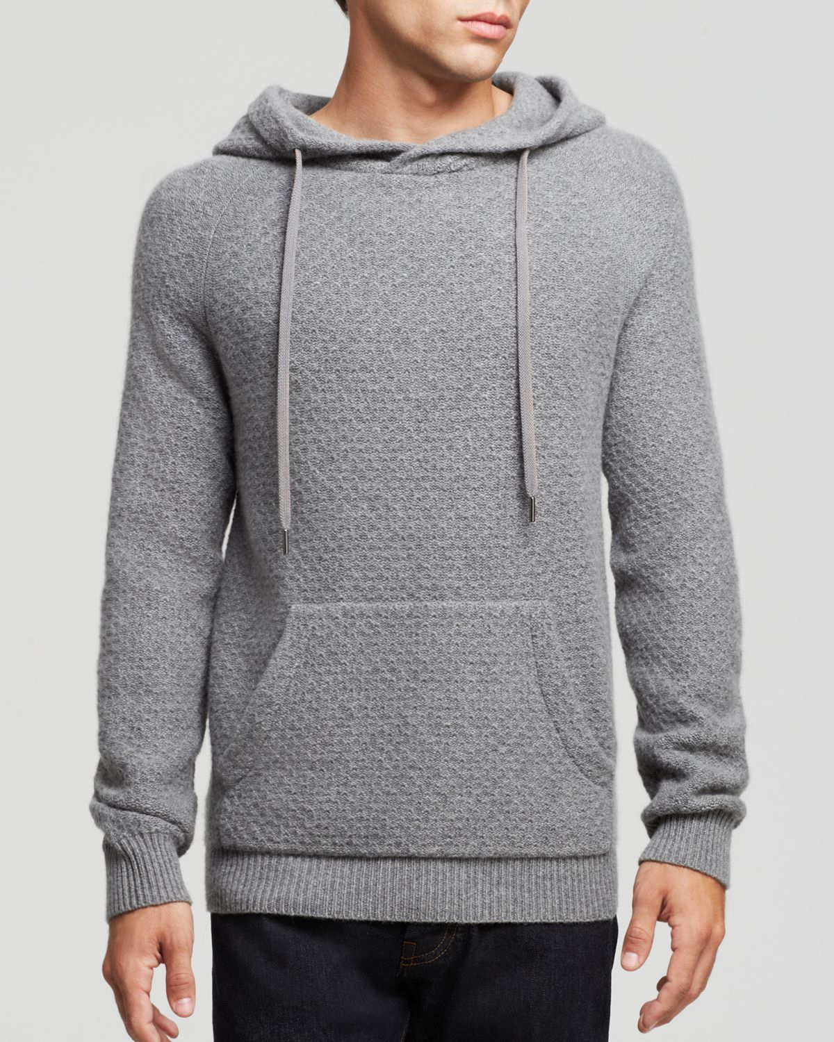 Marc By Marc Jacobs Honeycomb Cashmere Hoodie in Mid Grey Melange 